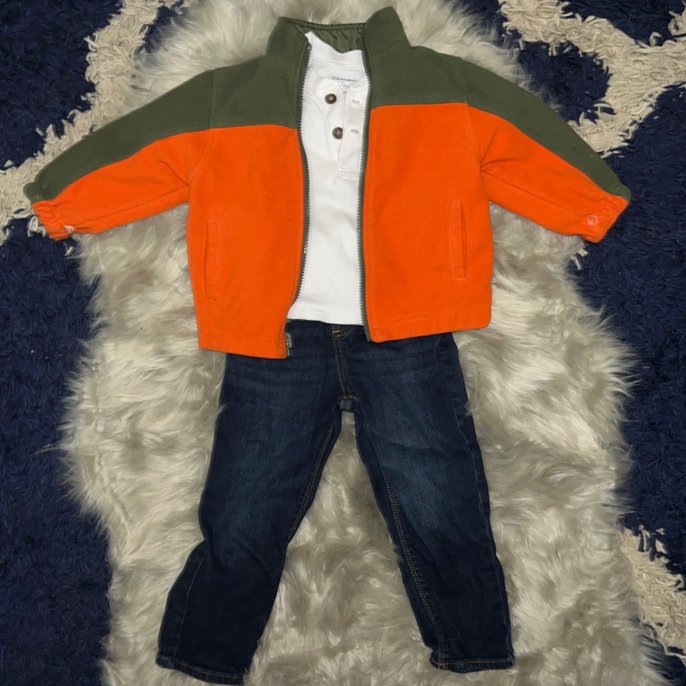 3 Piece Boys Outfit w/ Reversible Jacket